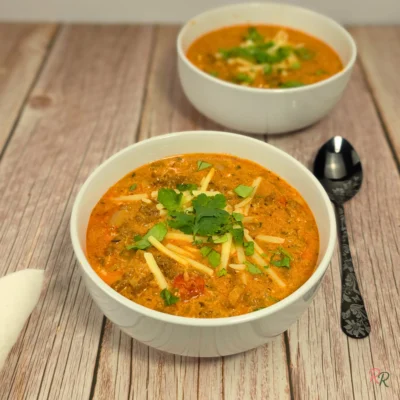 High Protein Keto Cottage Cheese Taco Soup with Ground Beef