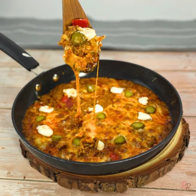 One Pan Cheeseburger Skillet with Cottage Cheese Sauce (High Protein Low Carb)