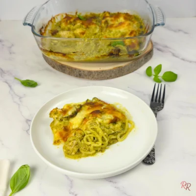 Keto Chicken Casserole with Zoodles and Cottage Cheese