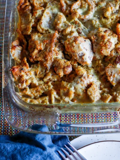 Layered Cherry Tomato Chicken & Smashed Potato Bake