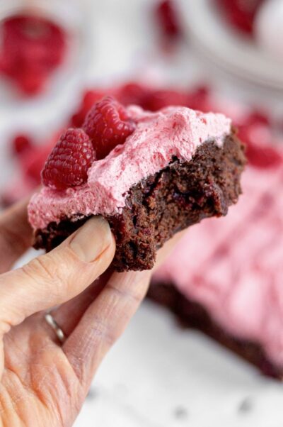 Raspberry Brownies with Raspberry Frosting (GF & DF Option)