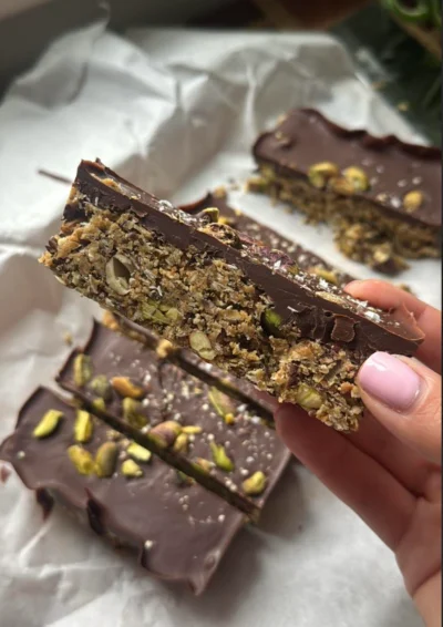 No Bake Salted Dark Chocolate Seed Bars