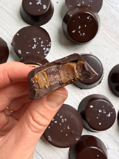 Chocolate Date Caramels (3 Ingredients)