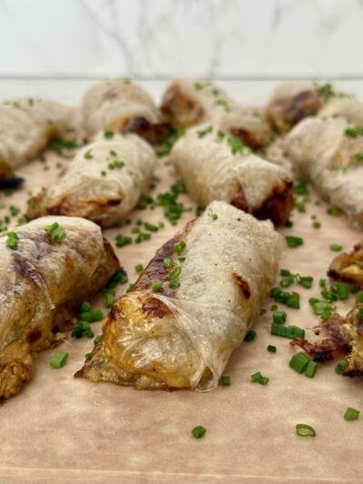 Crispy Air Fryer Hawaiian Pizza Rice Paper Rolls