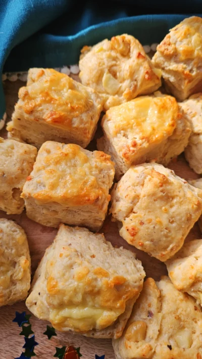 Apple Cheddar Tamari Sourdough Scones