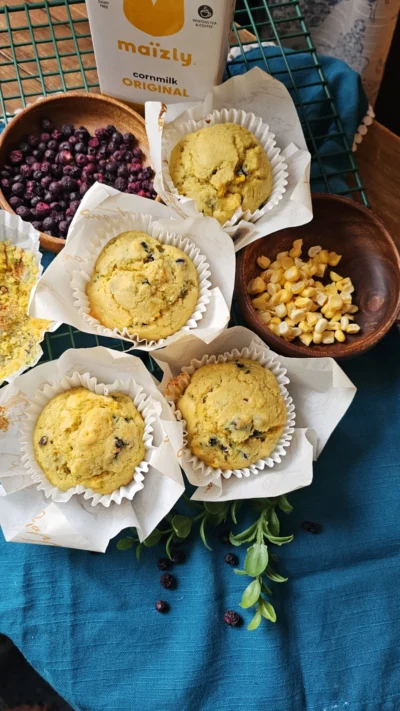 Wild Blueberry Corn Muffins