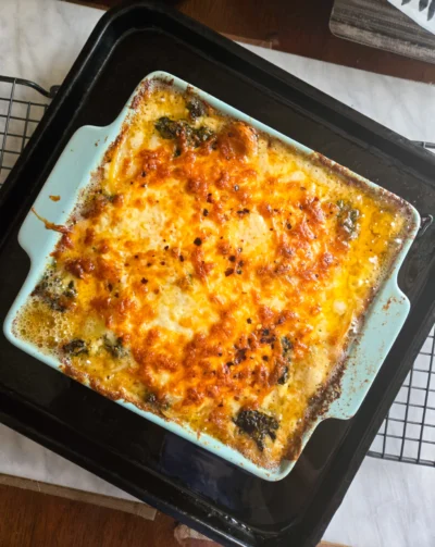 Creamy Boursin Scalloped Potatoes with Kale