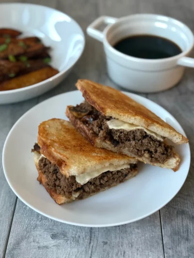 Chopped French Dip Sandwich with Seasoned JoJo’s