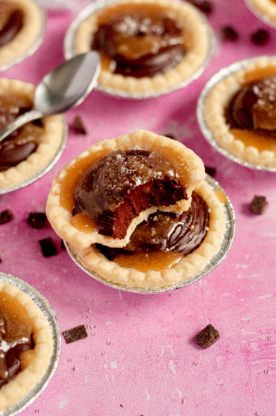 Gluten-Free Dark Chocolate Caramel Tarts