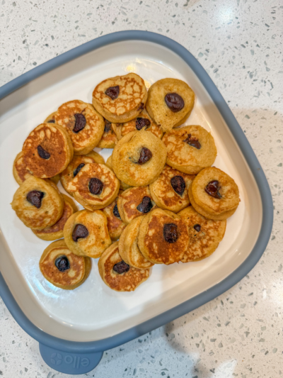Mini Chocolate Chip Veggie Pancakes