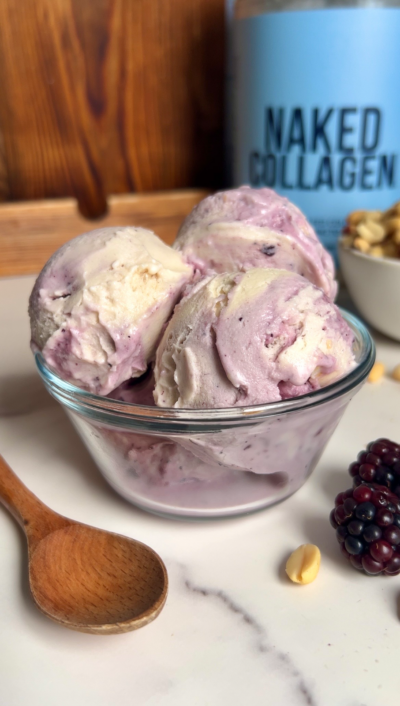 Peanut butter and jelly protein ice cream