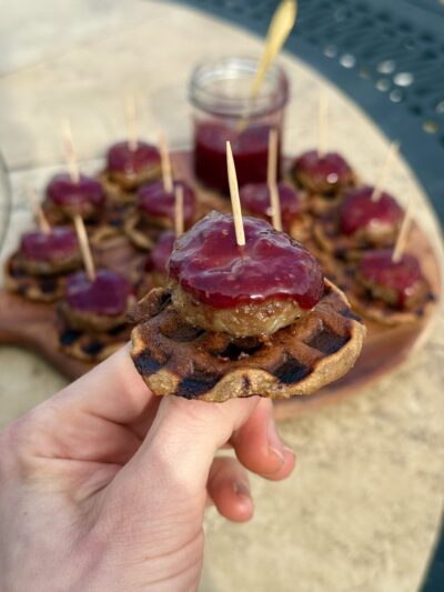 chicken & waffle meatball bites