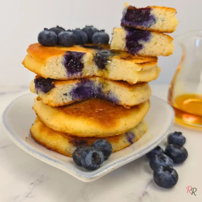 High Protein Blueberry Pancakes with Almond Flour (Keto Friendly)