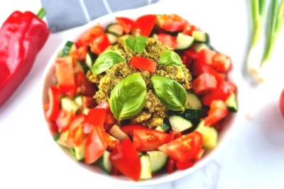 Keto Chicken Salad with Pesto Sauce