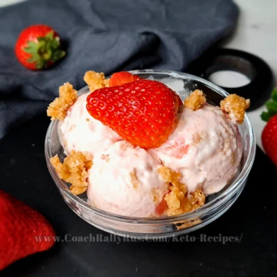 High Protein Strawberry Cottage Cheese Ice Cream (Keto Friendly)