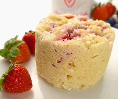 Keto Strawberry Mug Cake With Coconut Flour
