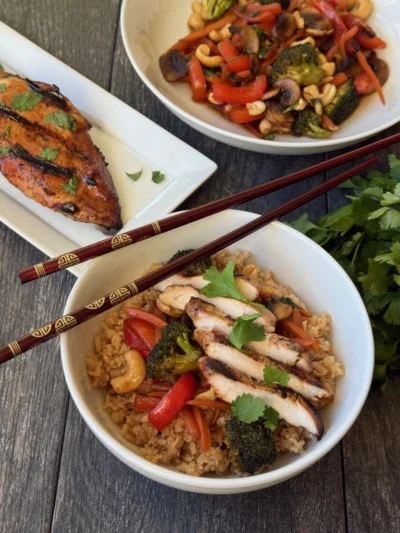 Grilled Kung Pao Chicken Bowls