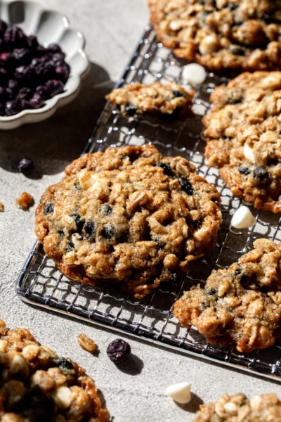 White Chocolate Blueberry Oatmeal Cookies