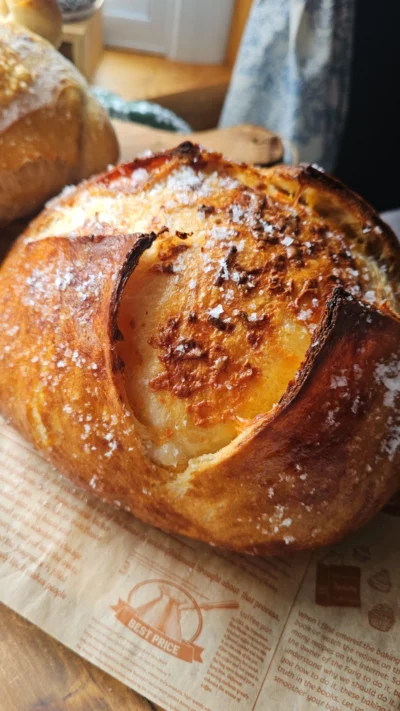 Cheddar Pretzel Sourdough Bread