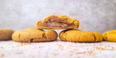 Candy Bar Stuffed Cookies (Vegan)