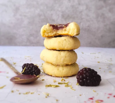 Blackberry Lime Thumbprint Cookies (Vegan)