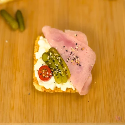 Deli-Style Ham and Pickle Cottage Cheese Toast on Keto Cottage Cheese Mug Bread