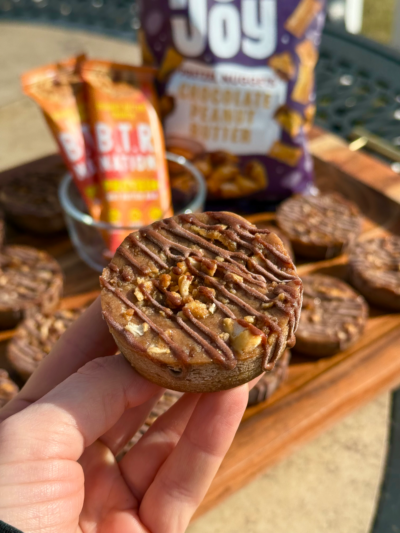 peanut butter pretzel protein cheesecake bites