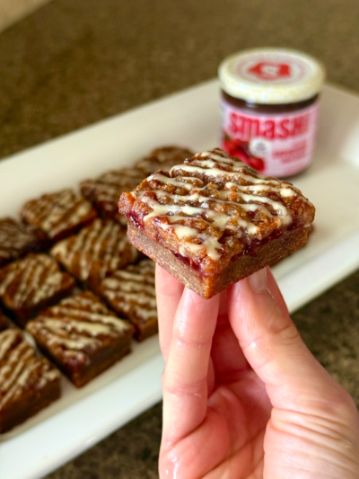 very berry brown butter protein crumble bars