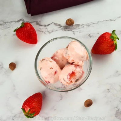 Keto Strawberry Cheesecake Ice Cream With A Twist