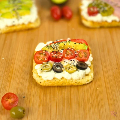 Mediterranean Cottage Cheese Toast on Keto Cottage Cheese Mug Bread