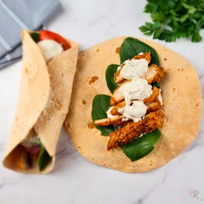 Mediterranean Inspired Keto Chicken Wraps With Ranch
