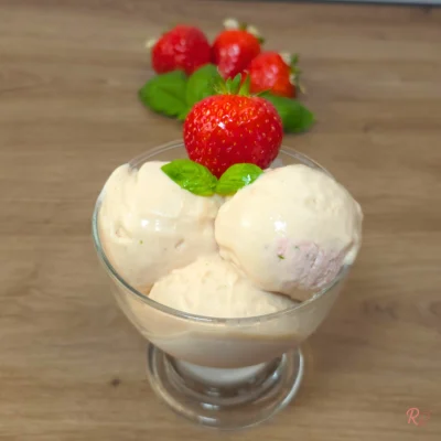 Strawberry Basil Cottage Cheese Ice Cream (Ninja Creami)