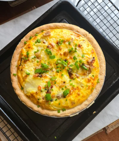 Spicy Cheddar Tater Quiche