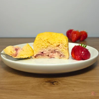 Strawberry Cottage Cheese Mug Cake – High Protein Low Carb
