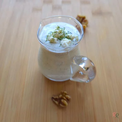 Whipped Feta Cottage Cheese Dressing with Walnuts – High Protein, Low Carb