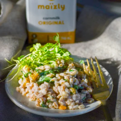 Creamy Farro Salad with Cornmilk Dressing