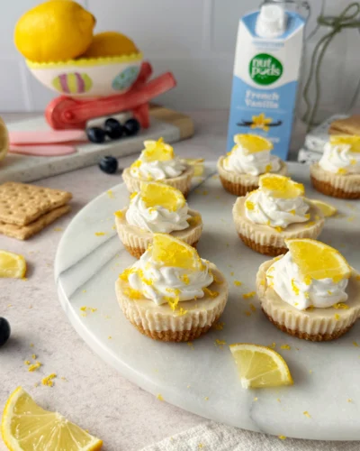 Vegan Mini Lemon Cheesecakes