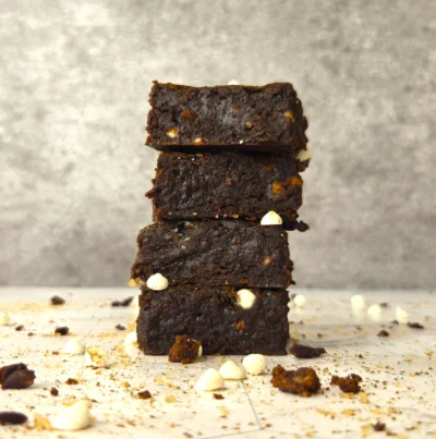 Hojicha White Chocolate Chip Brownies (Vegan)