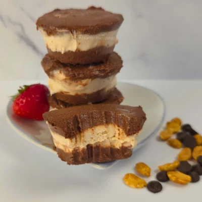 Keto Chocolate Peanut Butter Cottage Cheese Ice Cream Sandwiches