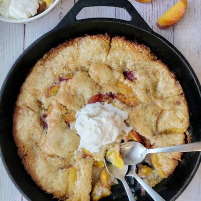 Gluten-Free Peach Cobbler Skillet