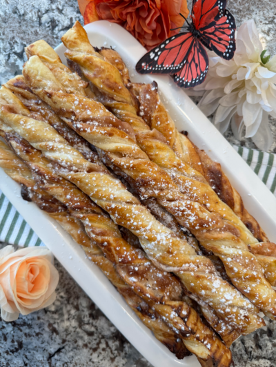 Strawberry Cream Cheese Puff Pastry Twists