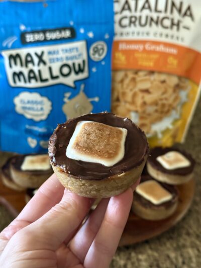 s’mores protein cheesecake bites