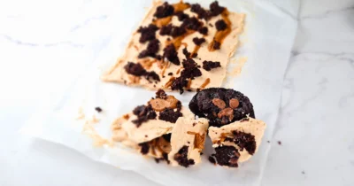 Keto Yogurt Bark with Peanut Butter and Brownie