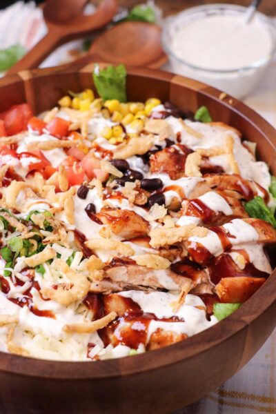 Southwest Salad with BBQ Chicken and Ranch Dressing