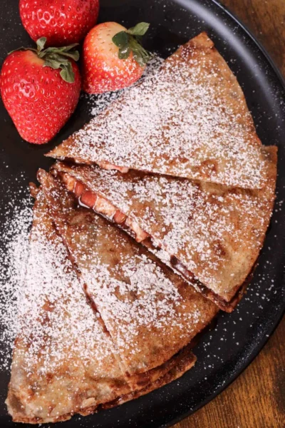 Dessert Quesadillas with Chocolate, Marshmallows, and Strawberries