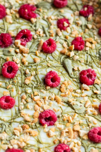 Raspberry and Pistachio Yogurt Bark
