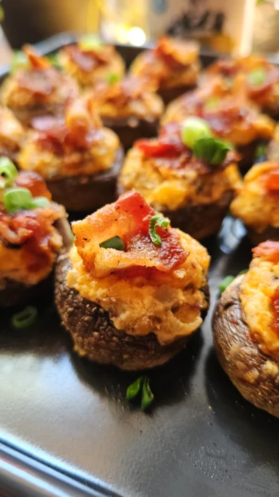 Grilled BBQ Stuffed Mushrooms