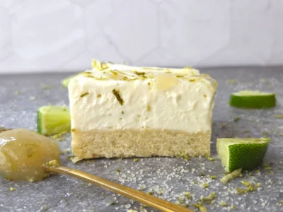 Lime No Bake Cheesecake Bars (Vegan)
