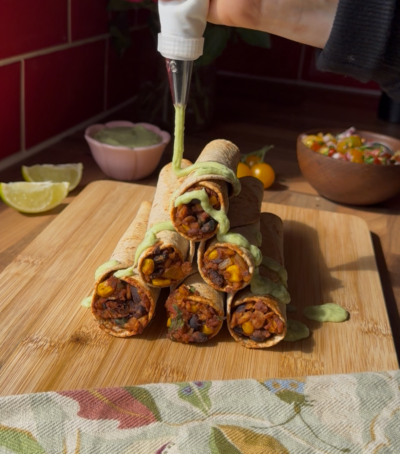 Smoky Tempeh Taquitos with Avocado Drizzle