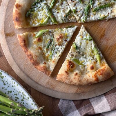 Asparagus Pizza with Sourdough Crust